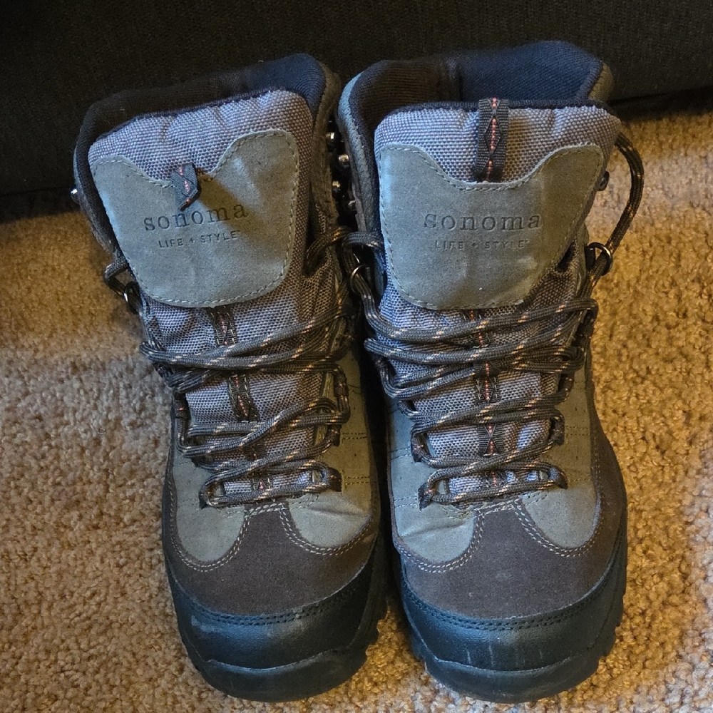 Sonoma Two-Tone Brown and Olive Lace-Up Hiking Boots
